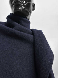 Italian Boiled Bouclé Virgin Wool Navy - L'Etoffe Fabrics LLC