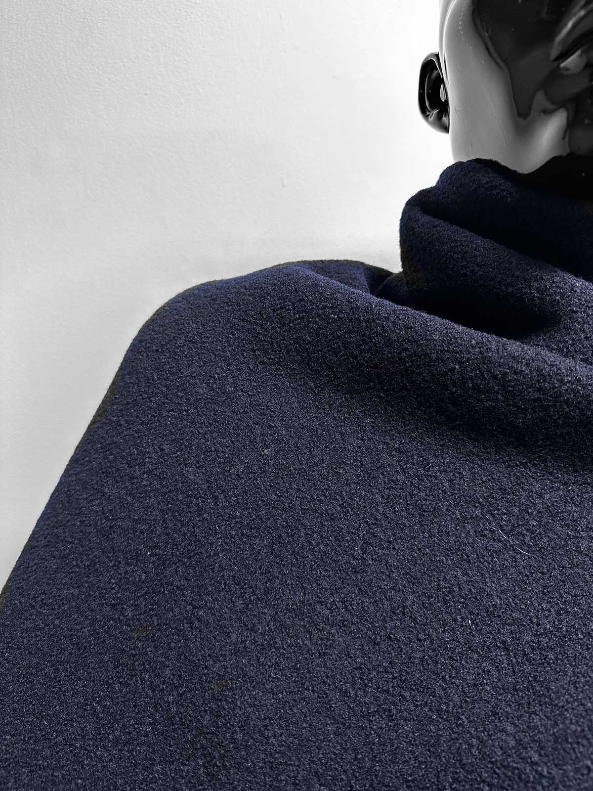 Italian Boiled Bouclé Virgin Wool Navy - L'Etoffe Fabrics LLC