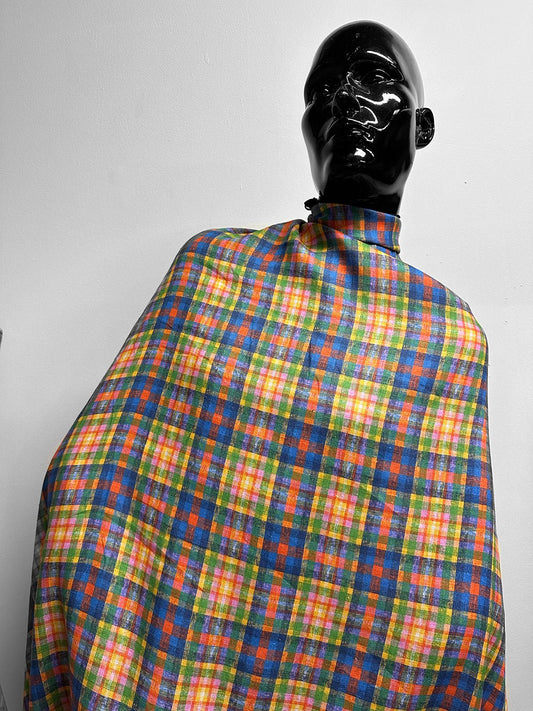 Italian Bright Plaid Cotton Linen Shirting - L'Etoffe Fabrics LLC