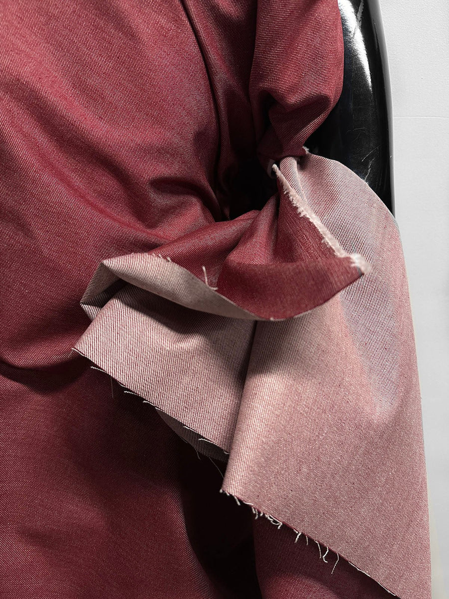 Italian Burgundy Lightweight Denim - L'Etoffe Fabrics LLC