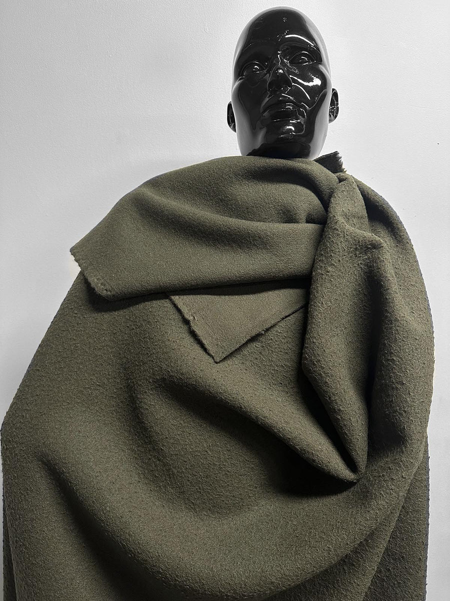 Italian Casentino Wool in Olive - L'Etoffe Fabrics LLC