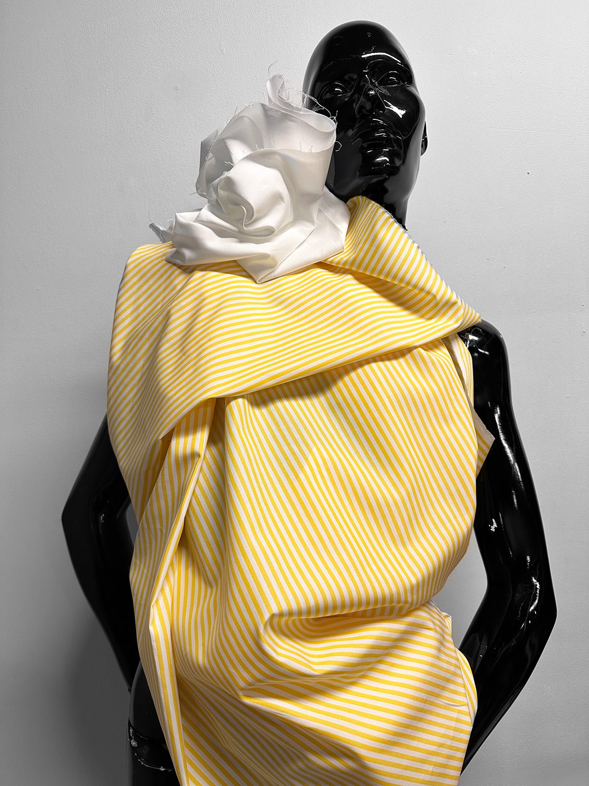 Italian Coast Albini Canclini Lemon Striped Cotton Shirting - L'Etoffe Fabrics LLC
