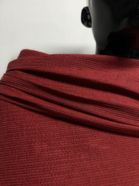 Italian Corded Texture Ramie Silk Crimson - L'Etoffe Fabrics LLC