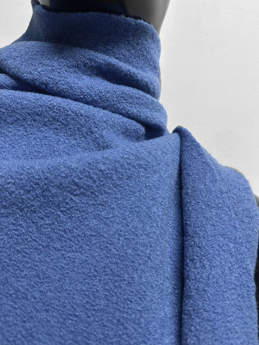 Italian Cornflower Blue Boiled Wool - L'Etoffe Fabrics LLC