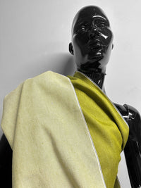 Italian Cotton Linen Selvedge Denim - Chartreuse - L'Etoffe Fabrics LLC