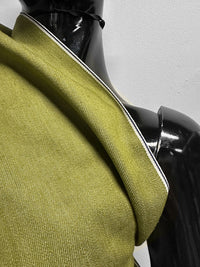 Italian Cotton Linen Selvedge Denim - Chartreuse - L'Etoffe Fabrics LLC