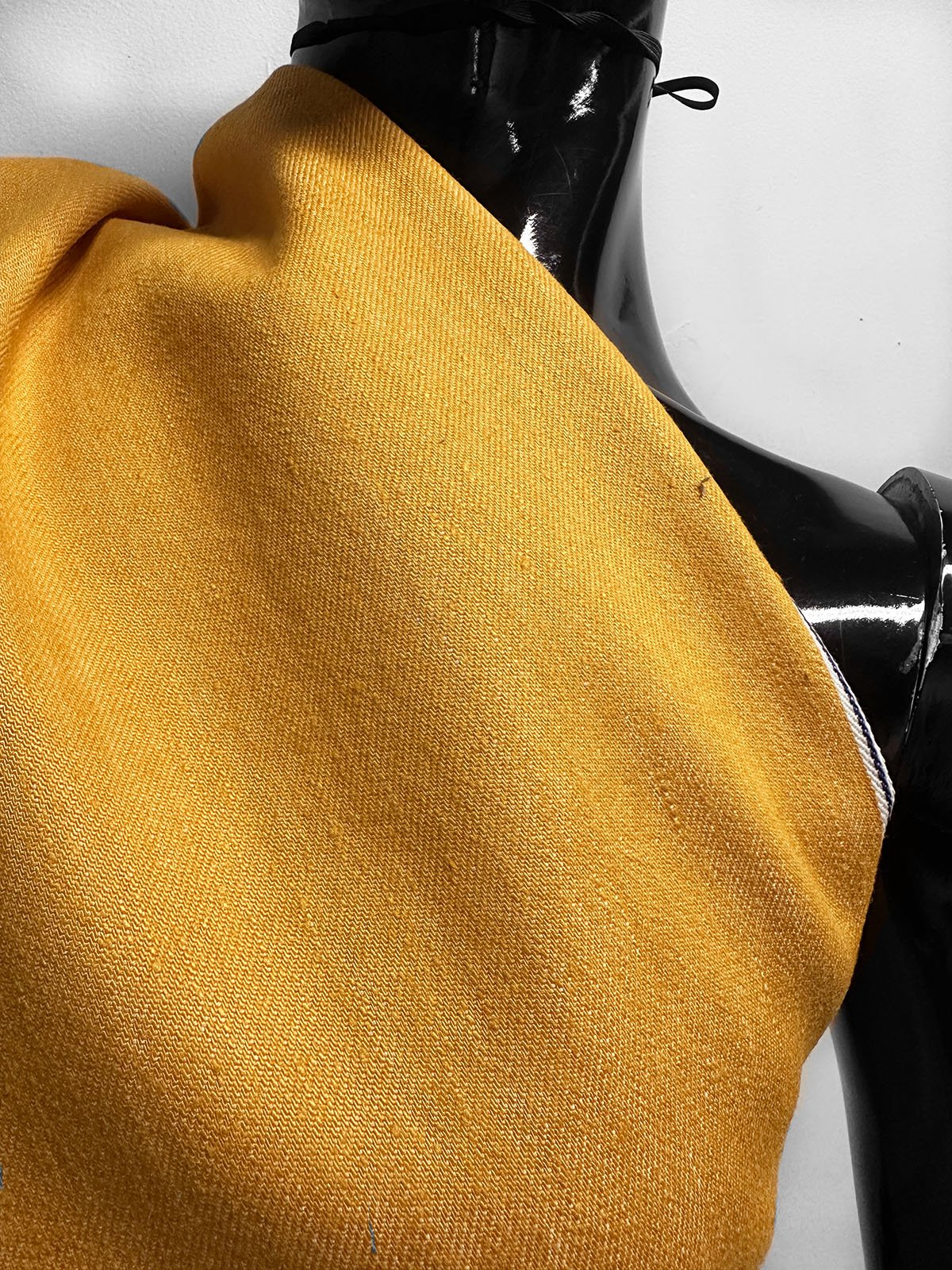 Italian Cotton Linen Selvedge Denim - Marigold - L'Etoffe Fabrics LLC