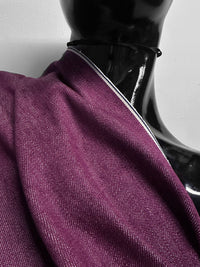 Italian Cotton Linen Selvedge Denim - Rasberry - L'Etoffe Fabrics LLC