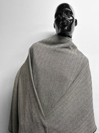 Italian Cotton Linen Soft Drape Weave Herringbone Suiting Black - L'Etoffe Fabrics LLC