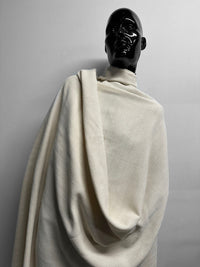 Italian Cotton Linen Soft Drape Weave Herringbone Suiting Ivory - L'Etoffe Fabrics LLC