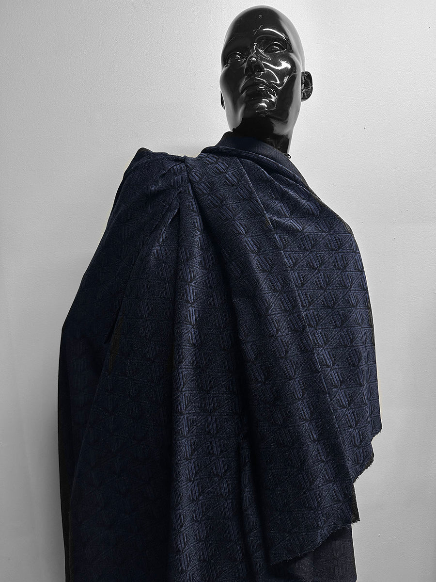Italian Cotton Silk Chenille Geomteric Velvet Loungewear Knit - L'Etoffe Fabrics LLC