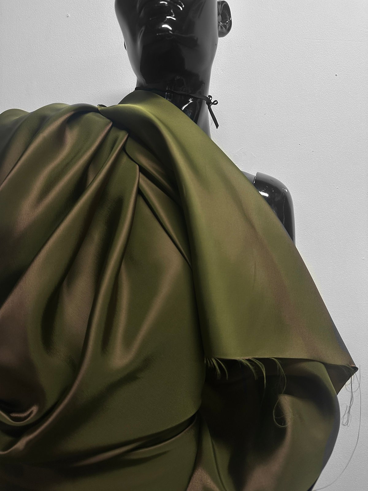 Italian Cupro Iridescent Twill Lining - Olive - L'Etoffe Fabrics LLC