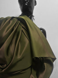 Italian Cupro Iridescent Twill Lining - Olive - L'Etoffe Fabrics LLC