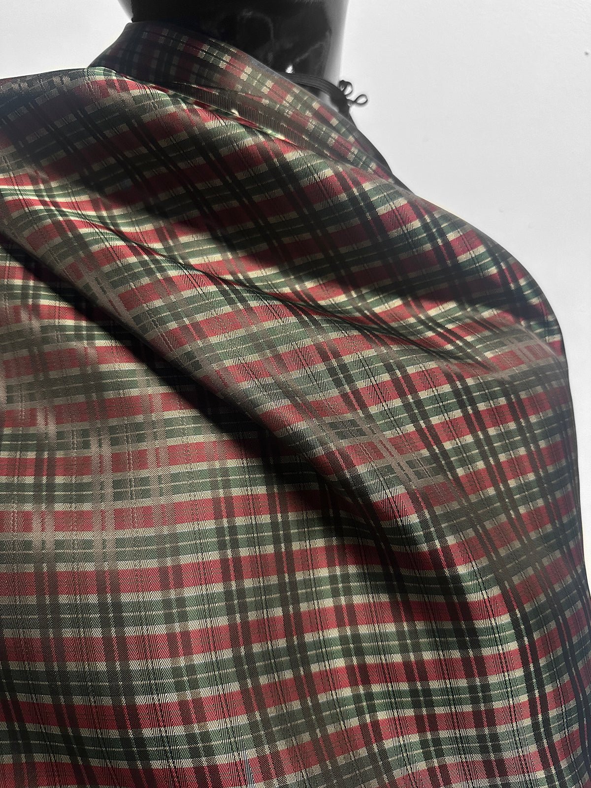 Italian Cupro Twill Lining Plaid Jaquard - L'Etoffe Fabrics LLC