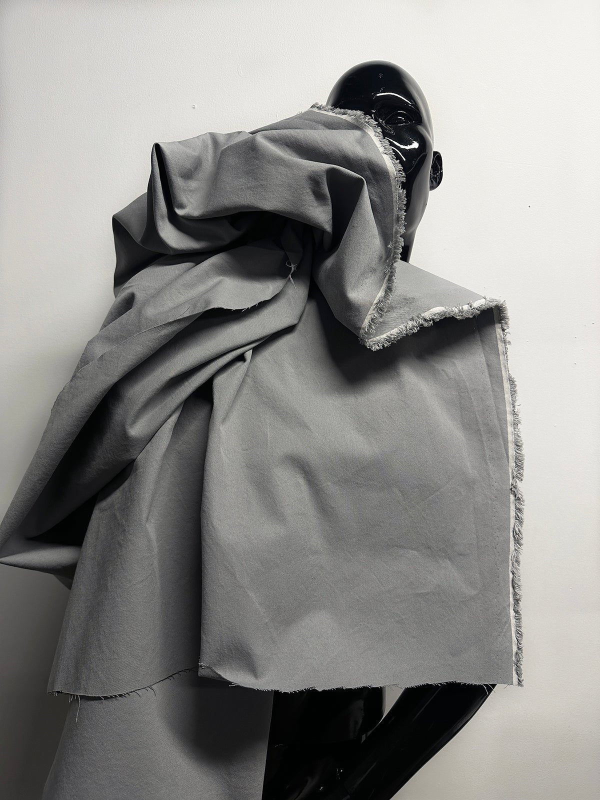 Italian Deadstock All Gray Cotton Twill - L'Etoffe Fabrics LLC