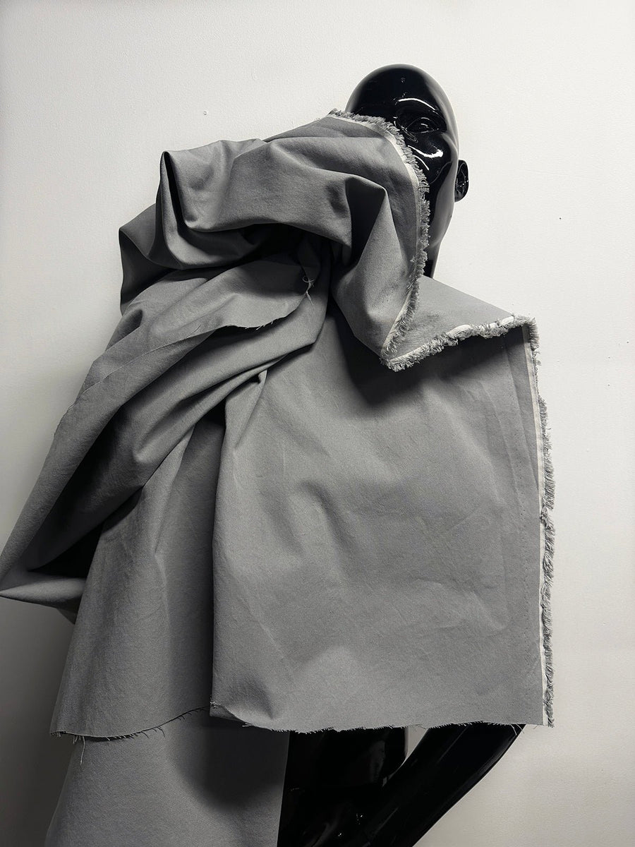 Italian Deadstock All Gray Cotton Twill - L'Etoffe Fabrics LLC