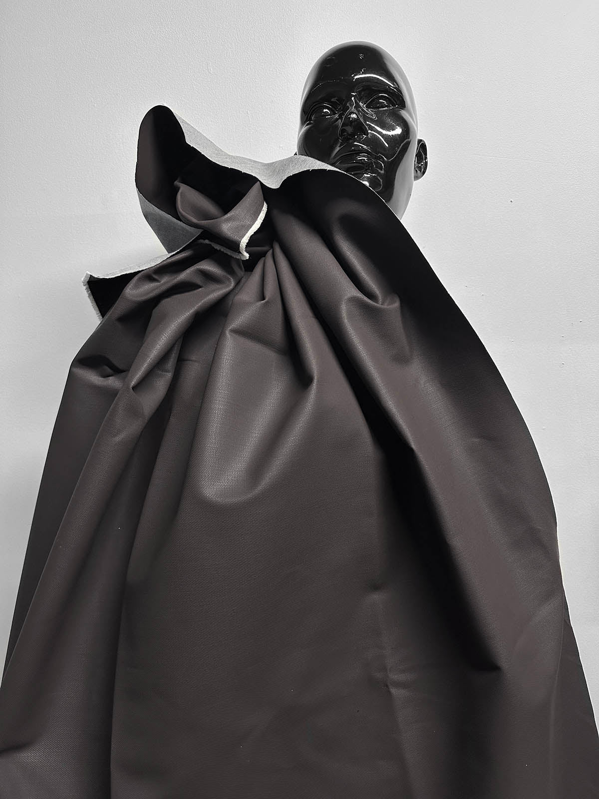 Italian Designer Faux Leather Jean Denim - Chocolate - L'Etoffe Fabrics LLC
