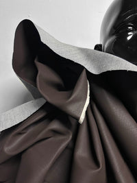 Italian Designer Faux Leather Jean Denim - Chocolate - L'Etoffe Fabrics LLC