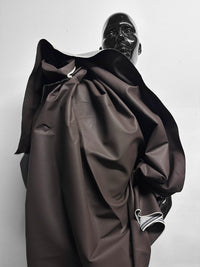 Italian Designer Faux Leather Jean Denim - Chocolate - L'Etoffe Fabrics LLC