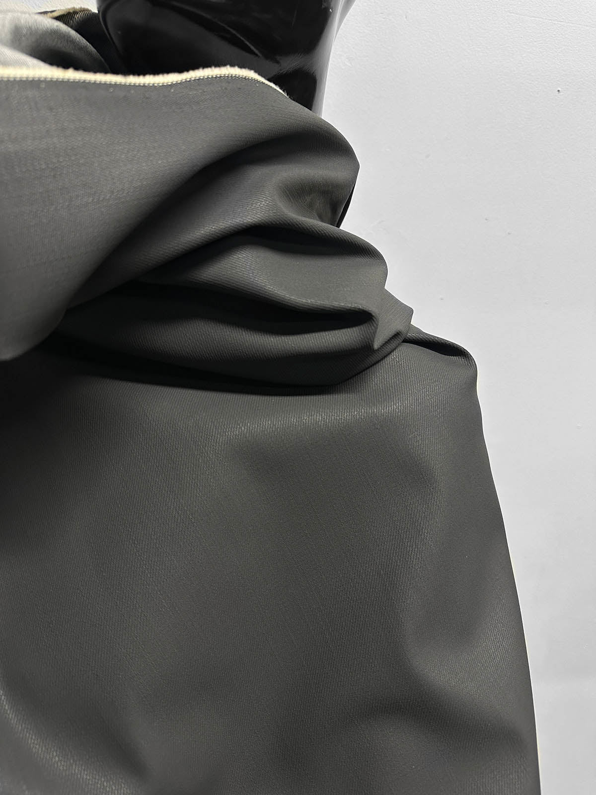 Italian Designer Faux Leather Jean Denim - Gray - L'Etoffe Fabrics LLC