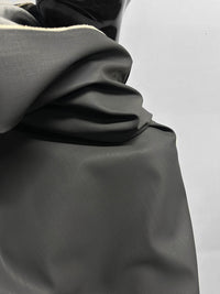 Italian Designer Faux Leather Jean Denim - Gray - L'Etoffe Fabrics LLC
