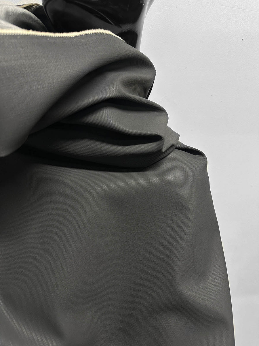 Italian Designer Faux Leather Jean Denim - Gray - L'Etoffe Fabrics LLC