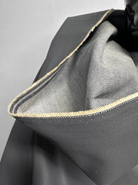 Italian Designer Faux Leather Jean Denim - Gray - L'Etoffe Fabrics LLC