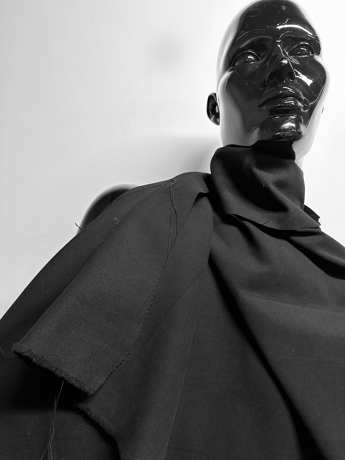 Italian Designer Soft Brushed Black Canvas Pant Weight - L'Etoffe Fabrics LLC