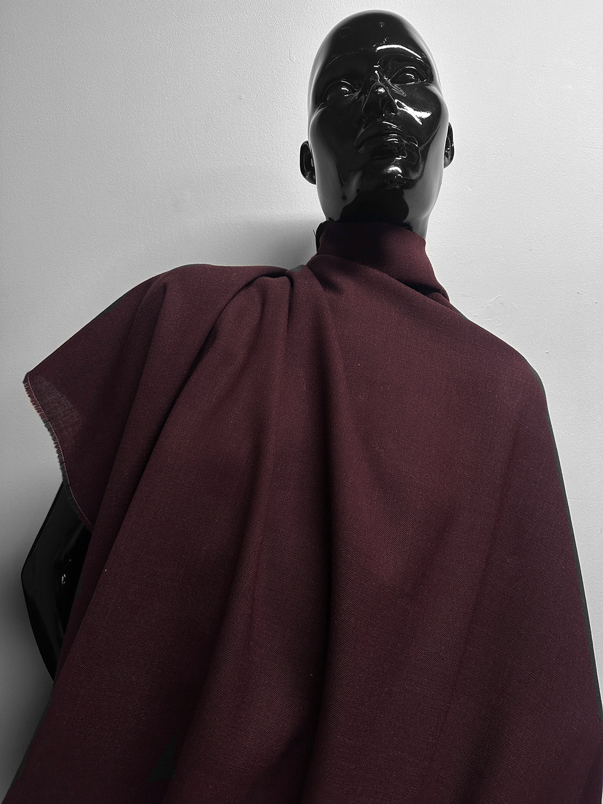 Italian Designer Virgin Wool Mohair Suiting - Burgundy - L'Etoffe Fabrics LLC