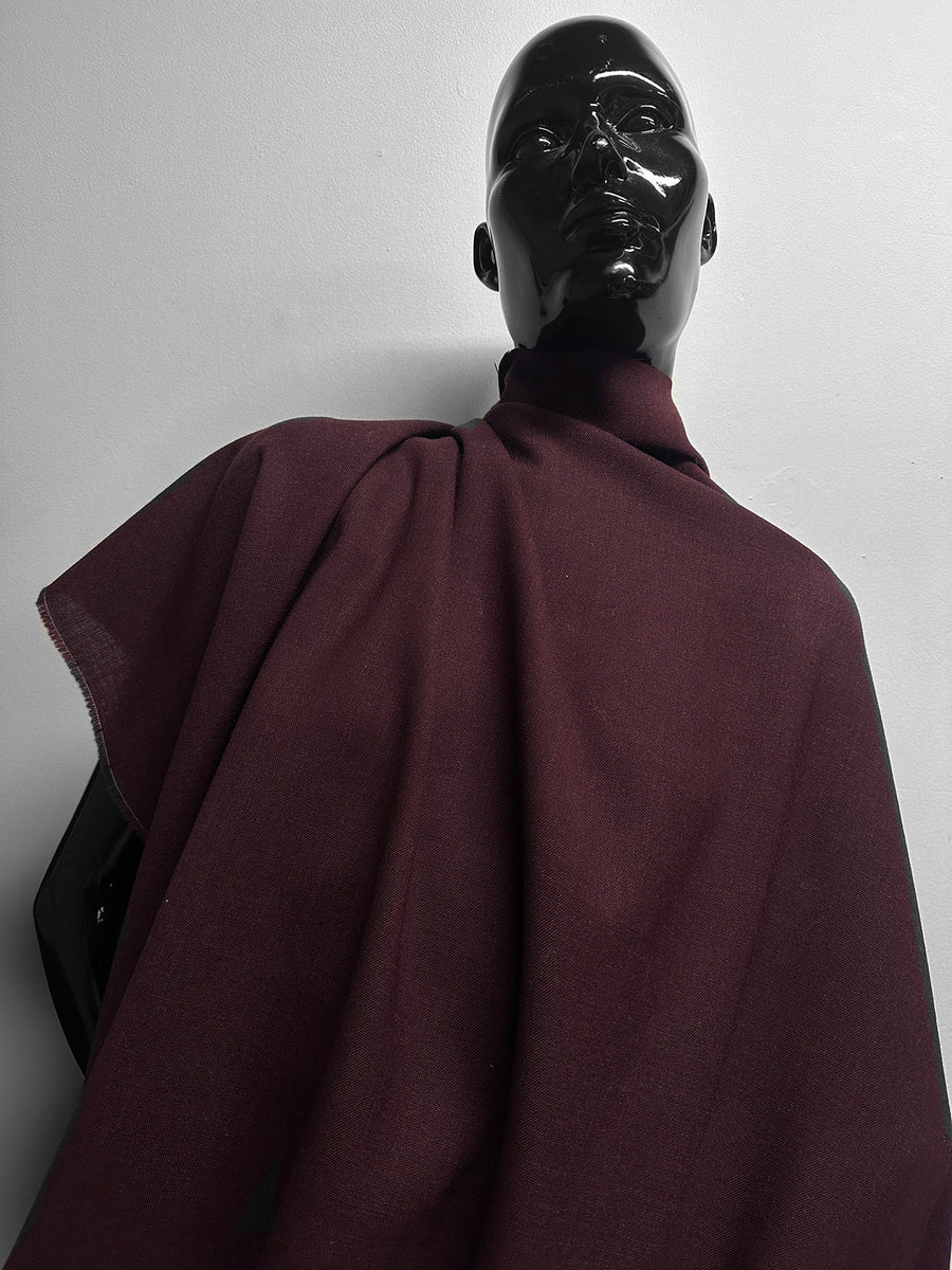 Italian Designer Virgin Wool Mohair Suiting - Burgundy - L'Etoffe Fabrics LLC