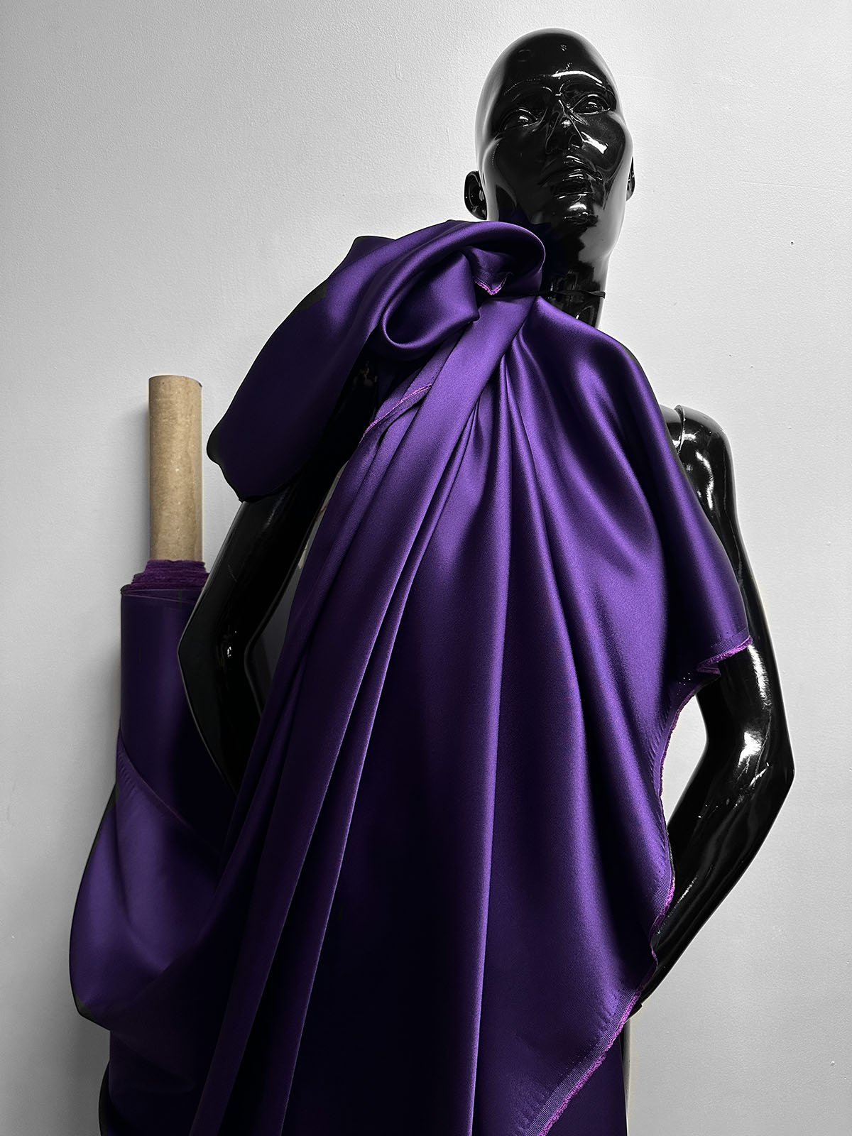 Italian Double Face Heavy Viscose Acetate Satin Drape Purple - L'Etoffe Fabrics LLC
