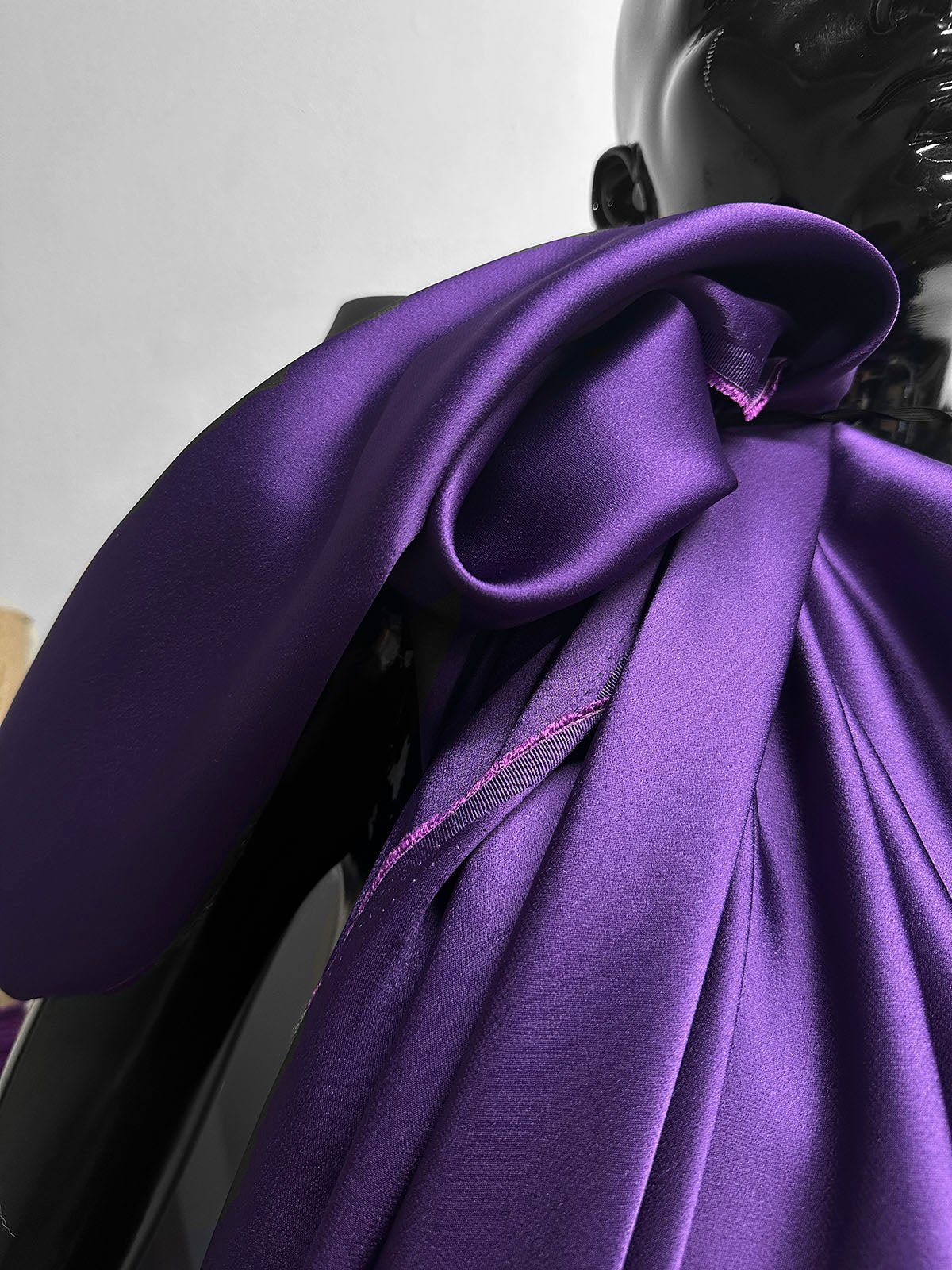 Italian Double Face Heavy Viscose Acetate Satin Drape Purple - L'Etoffe Fabrics LLC