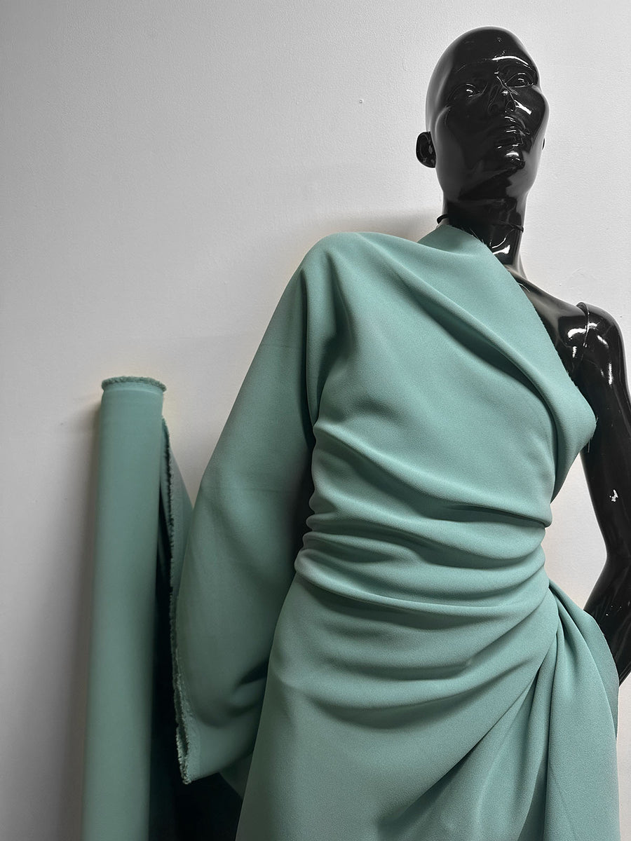 Italian Double Viscose Crepe Vintage Sage - L'Etoffe Fabrics LLC
