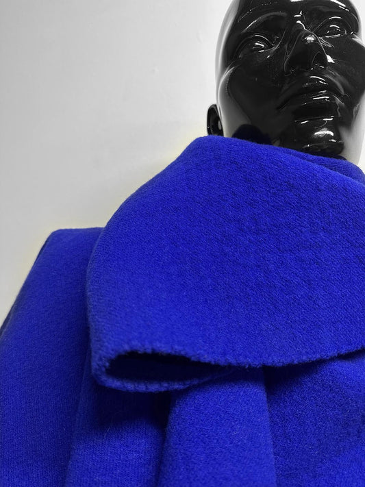 Italian Electric Blue Boiled Wool Cashmere Double Coating Fabric - L'Etoffe Fabrics LLC