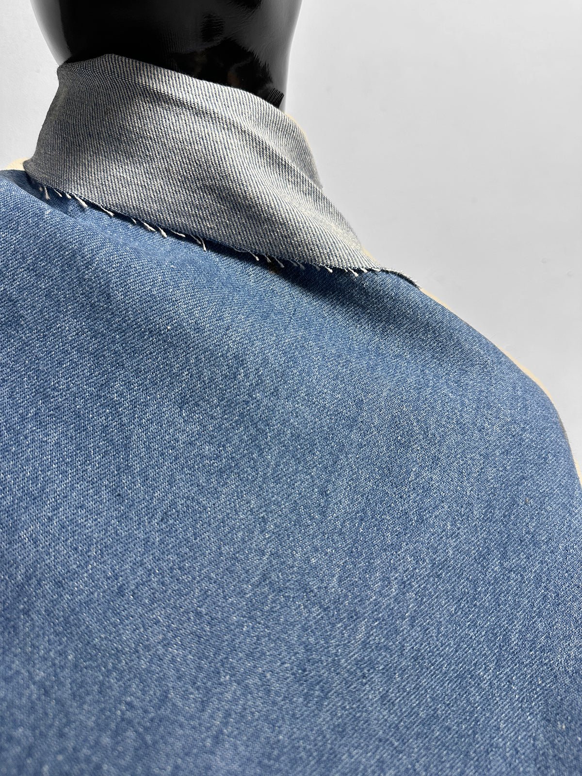 Italian Enzyme Washed Deadstock Mom Jean Denim -Medium Light - L'Etoffe Fabrics LLC