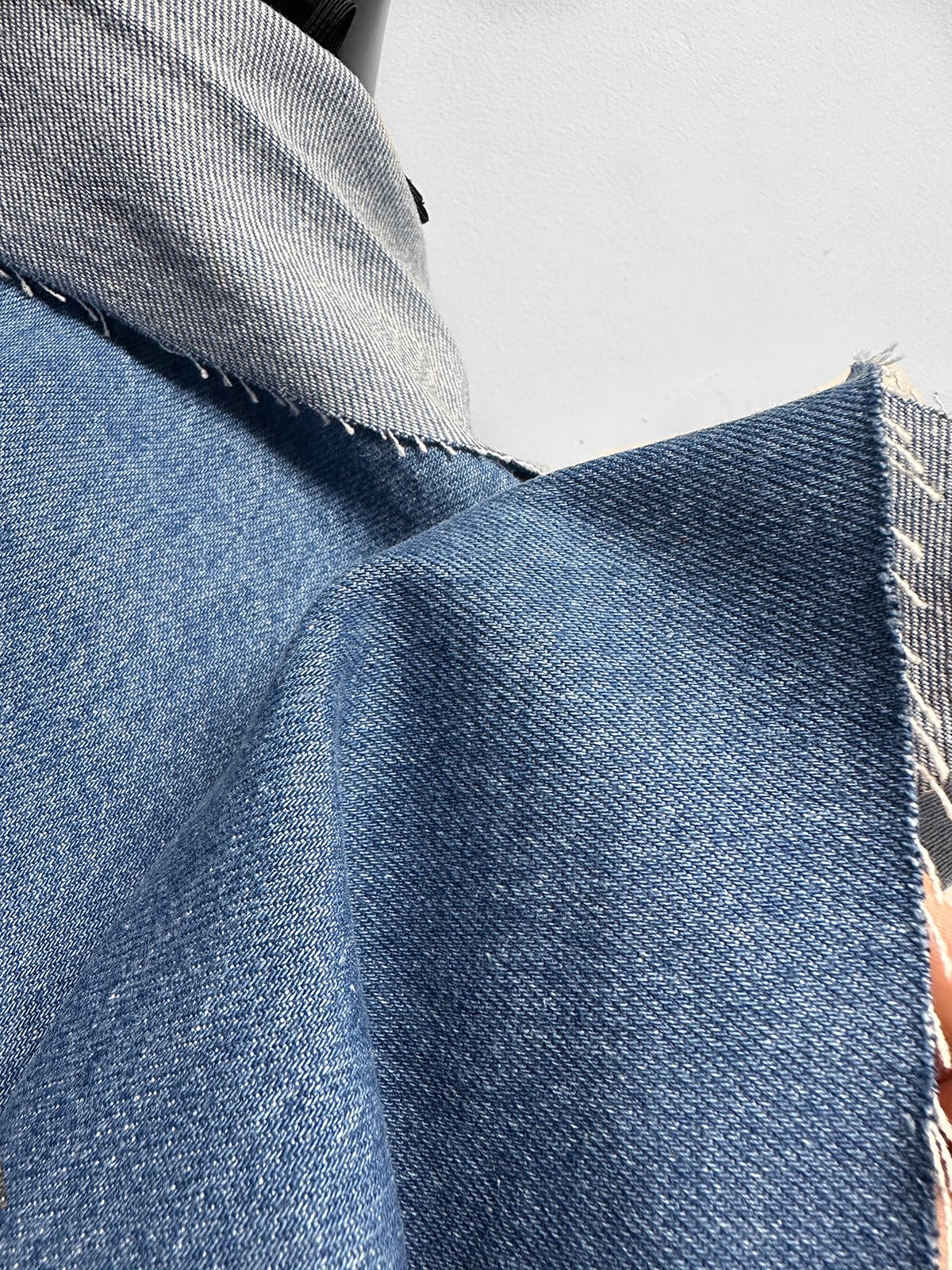 Italian Enzyme Washed Deadstock Mom Jean Denim -Medium Light - L'Etoffe Fabrics LLC