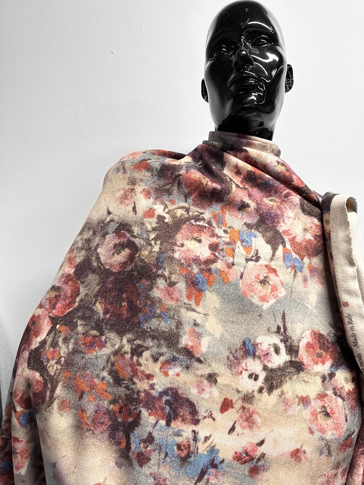 Italian Floral Printed Luxury Brushed Wool Coating - L'Etoffe Fabrics LLC