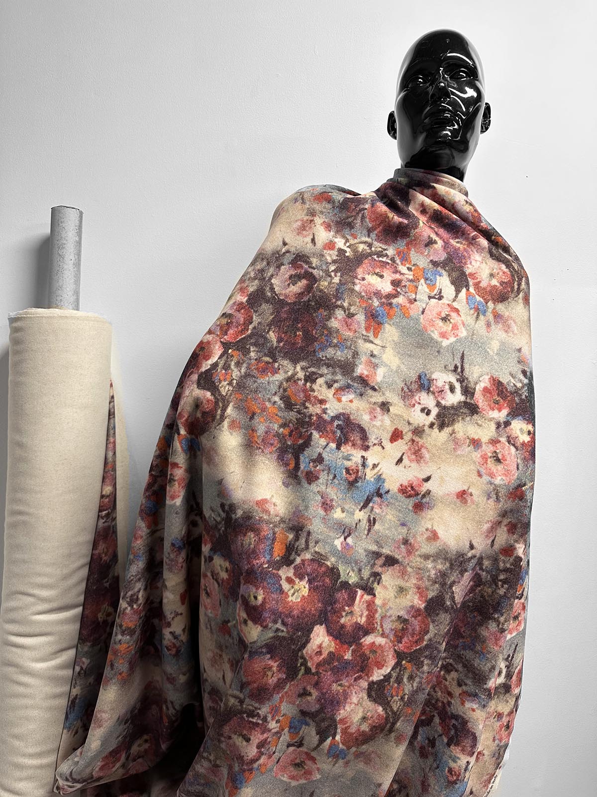 Italian Floral Printed Luxury Brushed Wool Coating - L'Etoffe Fabrics LLC