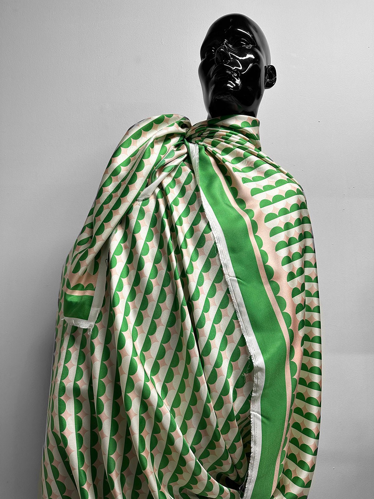 Italian Geomteric Silk Scarf Print Twill Viscose - L'Etoffe Fabrics LLC
