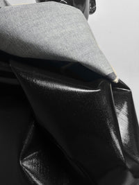 Italian Glossy Stretch Designer Denim - Black - L'Etoffe Fabrics LLC