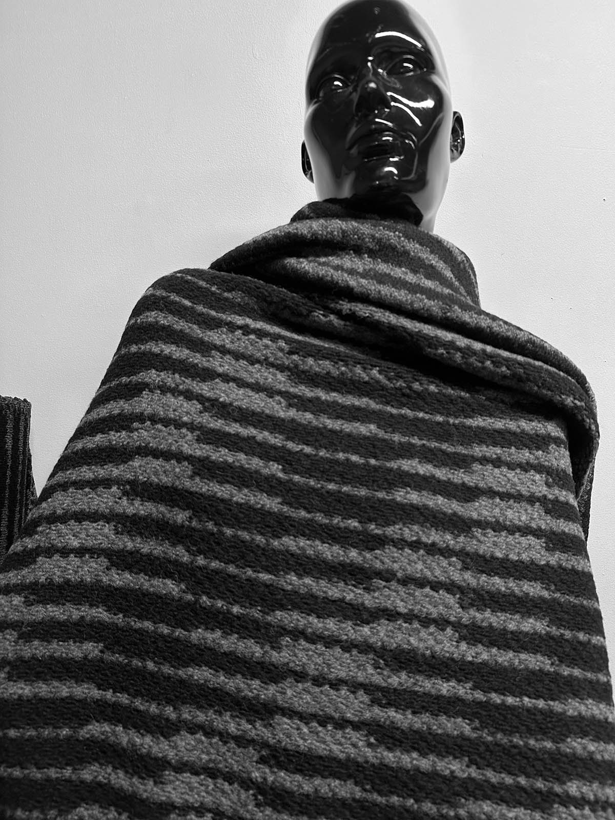 Italian Graphic Chunky Sweater Knit Grey - L'Etoffe Fabrics LLC