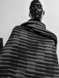 Italian Graphic Chunky Sweater Knit Grey - L'Etoffe Fabrics LLC