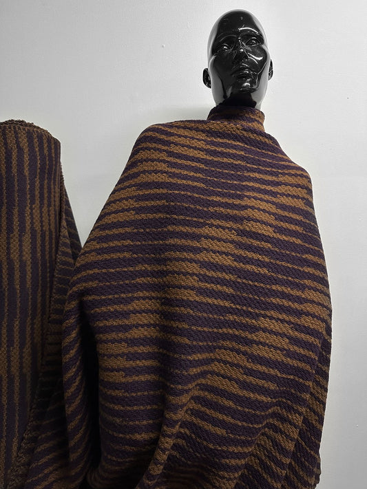 Italian Graphic Chunky Sweater Knit Wine - L'Etoffe Fabrics LLC