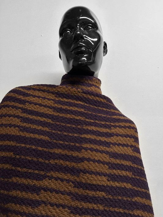 Italian Graphic Chunky Sweater Knit Wine - L'Etoffe Fabrics LLC