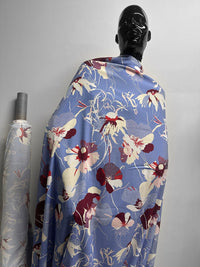 Italian Graphic Floral Print Crepe - L'Etoffe Fabrics LLC