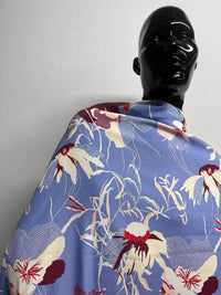 Italian Graphic Floral Print Crepe - L'Etoffe Fabrics LLC
