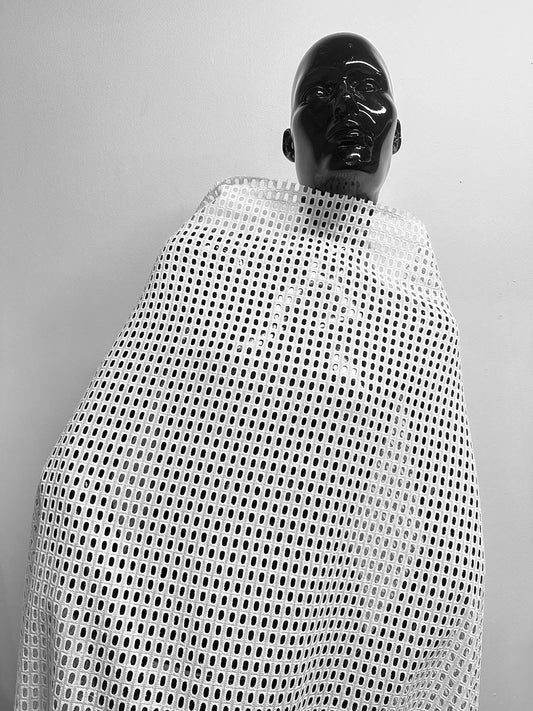 Italian Graphic White Eyelet Cotton - L'Etoffe Fabrics LLC
