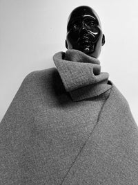 Italian Grey Boiled Wool Cashmere Double Coating Fabric - L'Etoffe Fabrics LLC