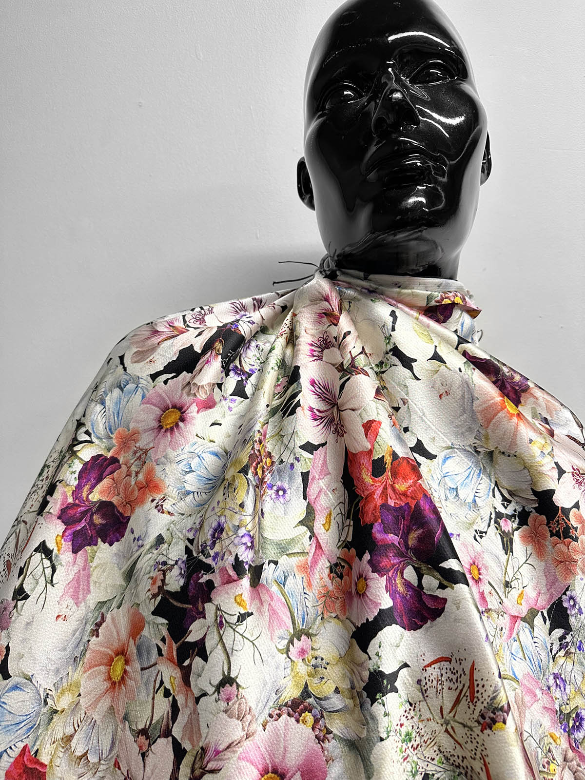 Italian Hammered Silk Charmeuse Floral Print - L'Etoffe Fabrics LLC