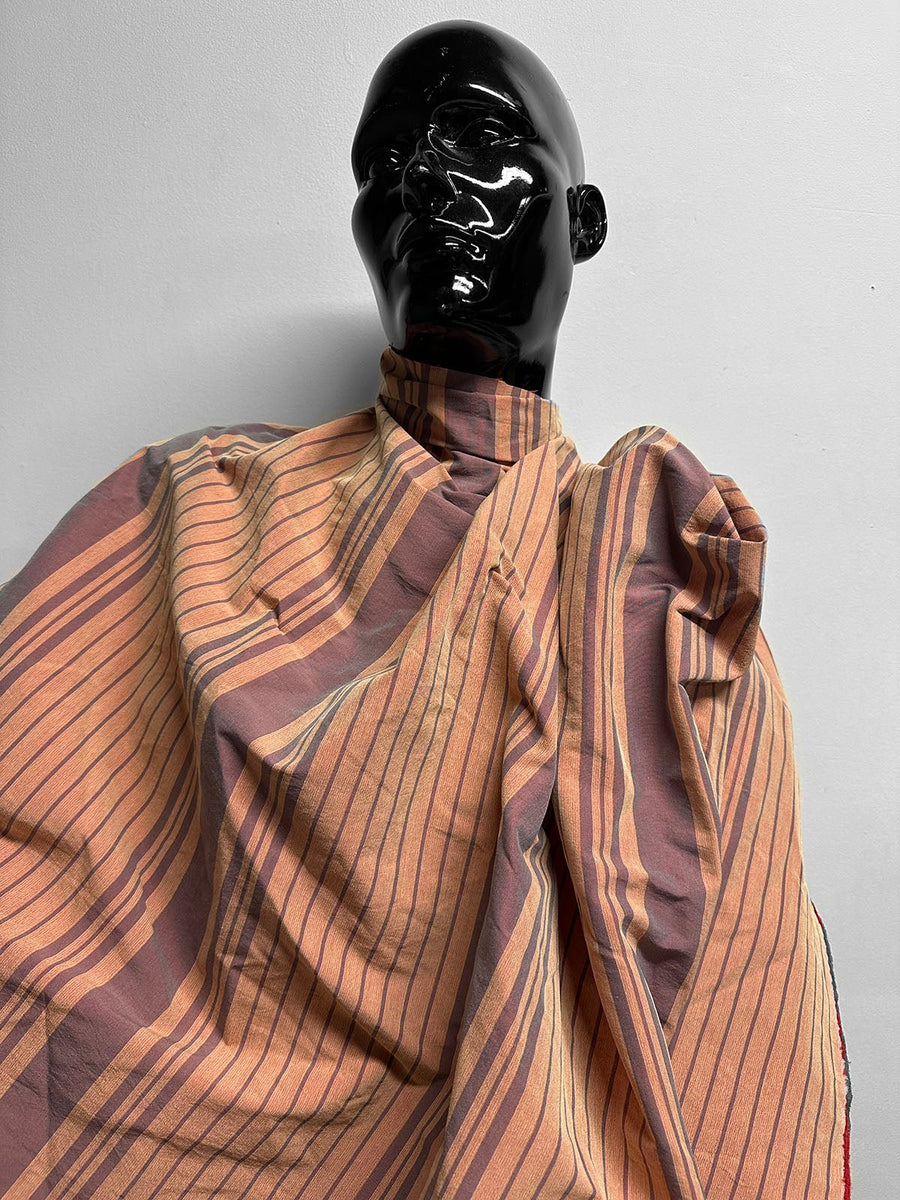 Italian Heavy Striped Two Tone Cotton Stripe SPring Coating - L'Etoffe Fabrics LLC